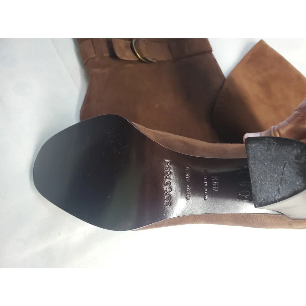 Sergio Rossi Size UK 39.5 Brown‎ Over Knee Pull On Boots Suede Made In Italy